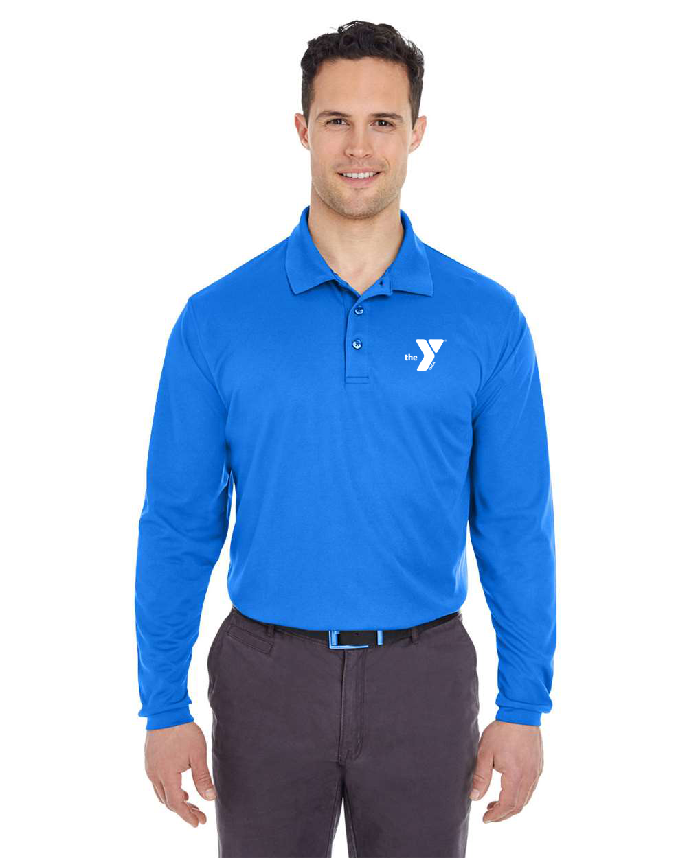 Long Sleeve Mesh Pique Polo